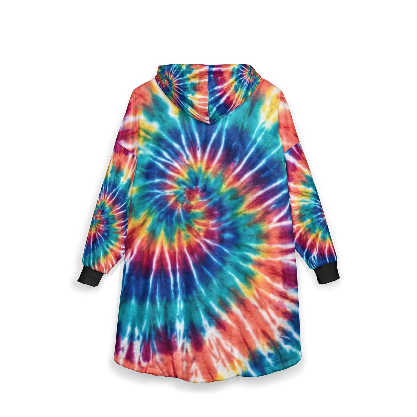 Tie-Dye Hooded Blanket — Colorful Spiral Cozy Throw for Lounging & Festivals
