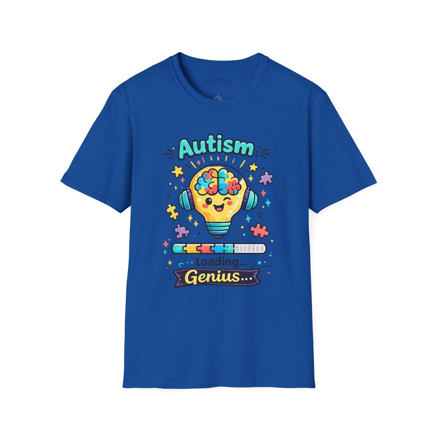 Autism Awareness T-Shirt — Cute 'Loading Genius' Puzzle Lightbulb Design