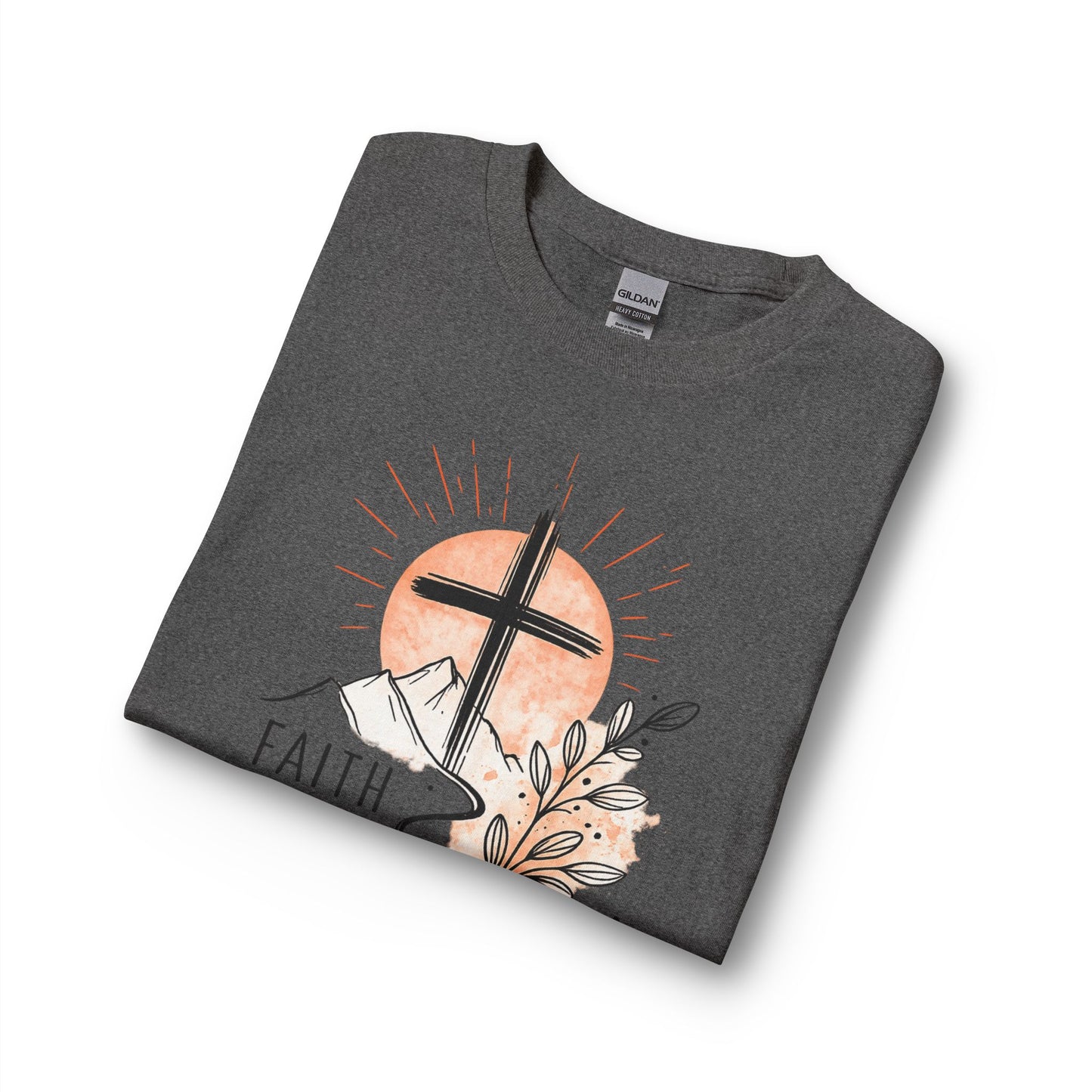 Faith Over Fear Long Sleeve Tee — Christian Cross Mountain Design