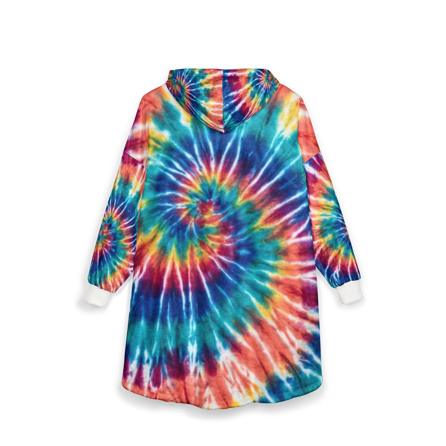 Tie-Dye Hooded Blanket — Colorful Spiral Cozy Throw for Lounging & Festivals