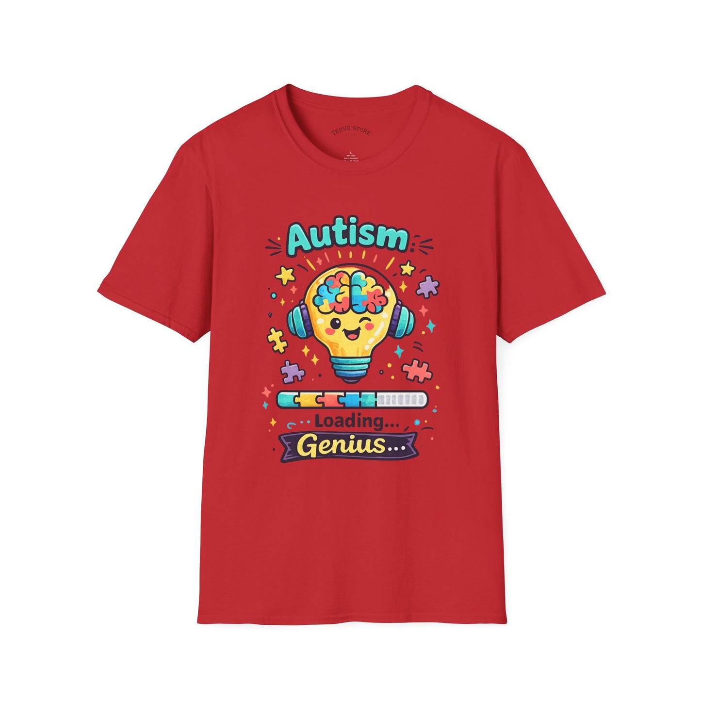 Autism Awareness T-Shirt — Cute 'Loading Genius' Puzzle Lightbulb Design