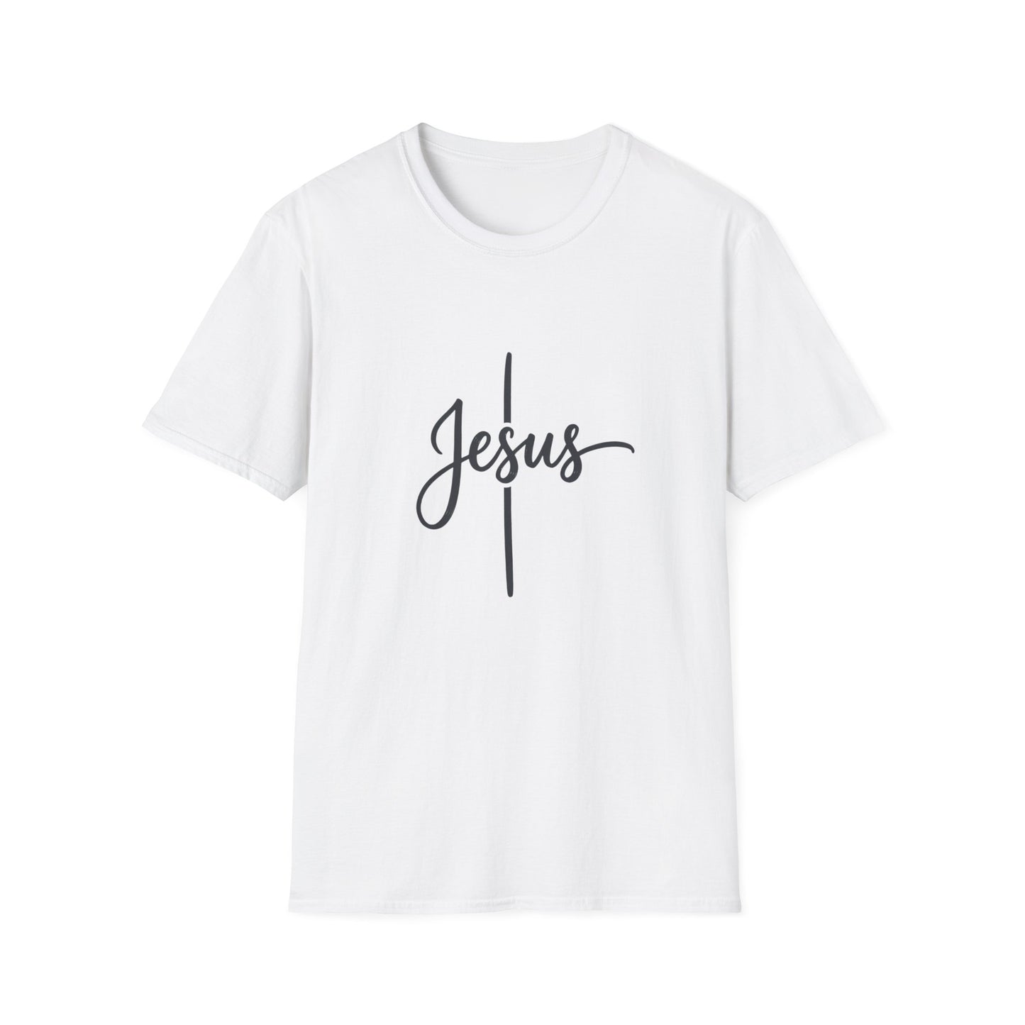 Jesus Script Cross T-Shirt — Faith Christian Tee
