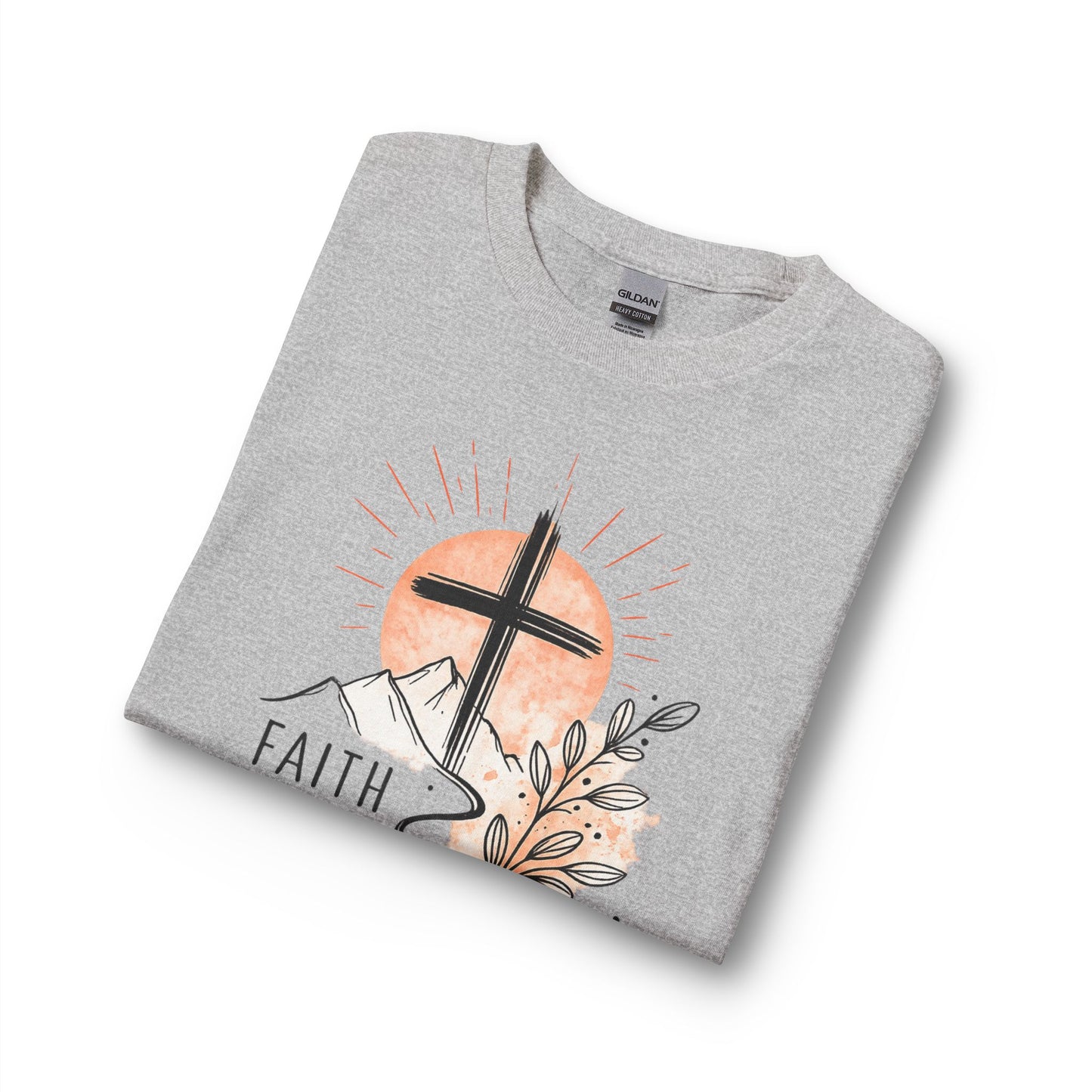 Faith Over Fear Long Sleeve Tee — Christian Cross Mountain Design