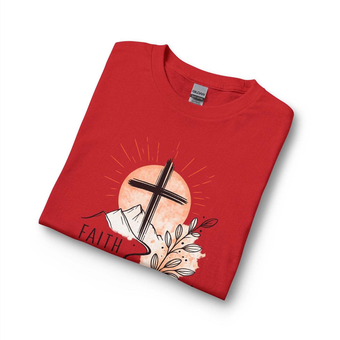 Faith Over Fear Long Sleeve Tee — Christian Cross Mountain Design