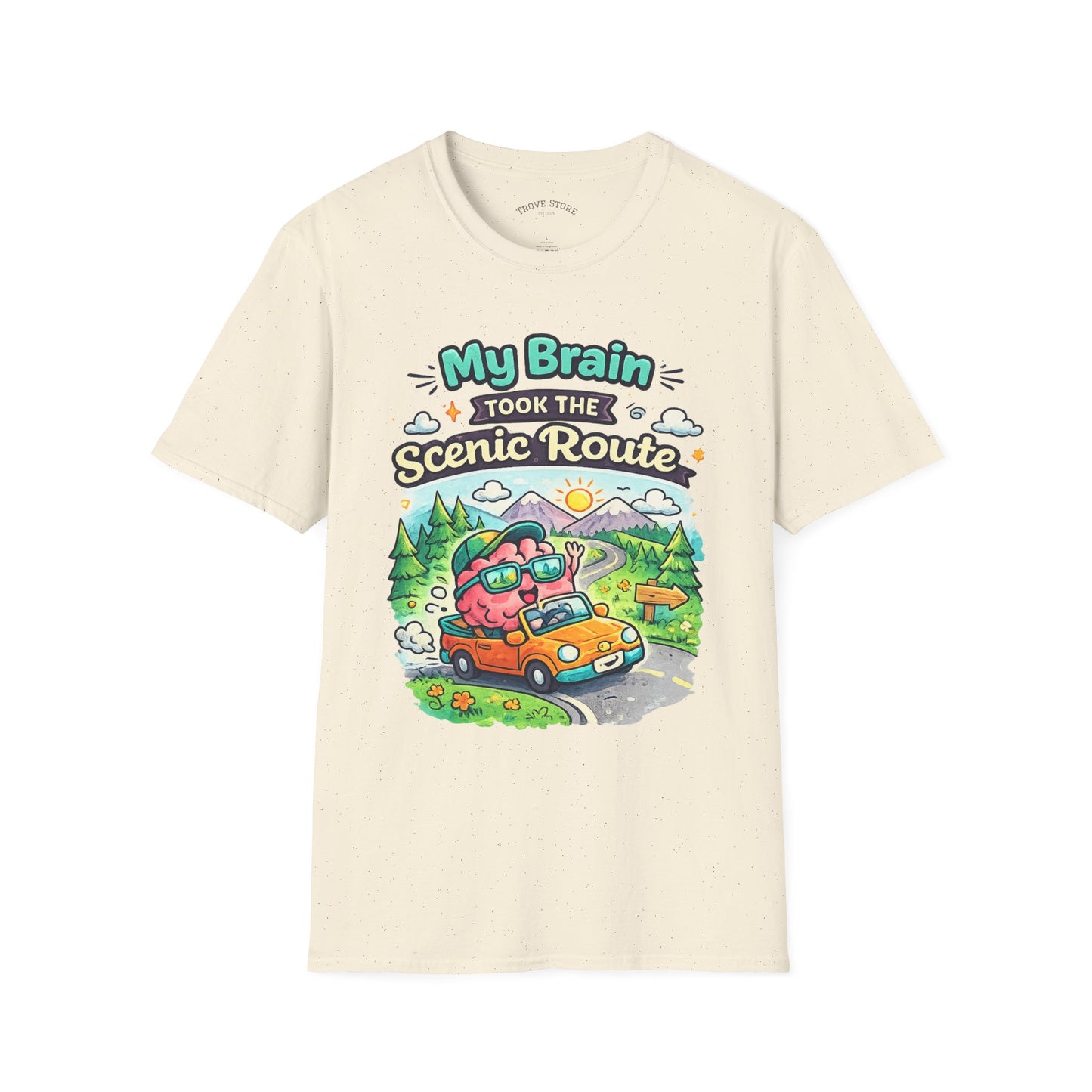 Scenic Route T-Shirt — "My Brain Took the Scenic Route" Road Trip Tee
