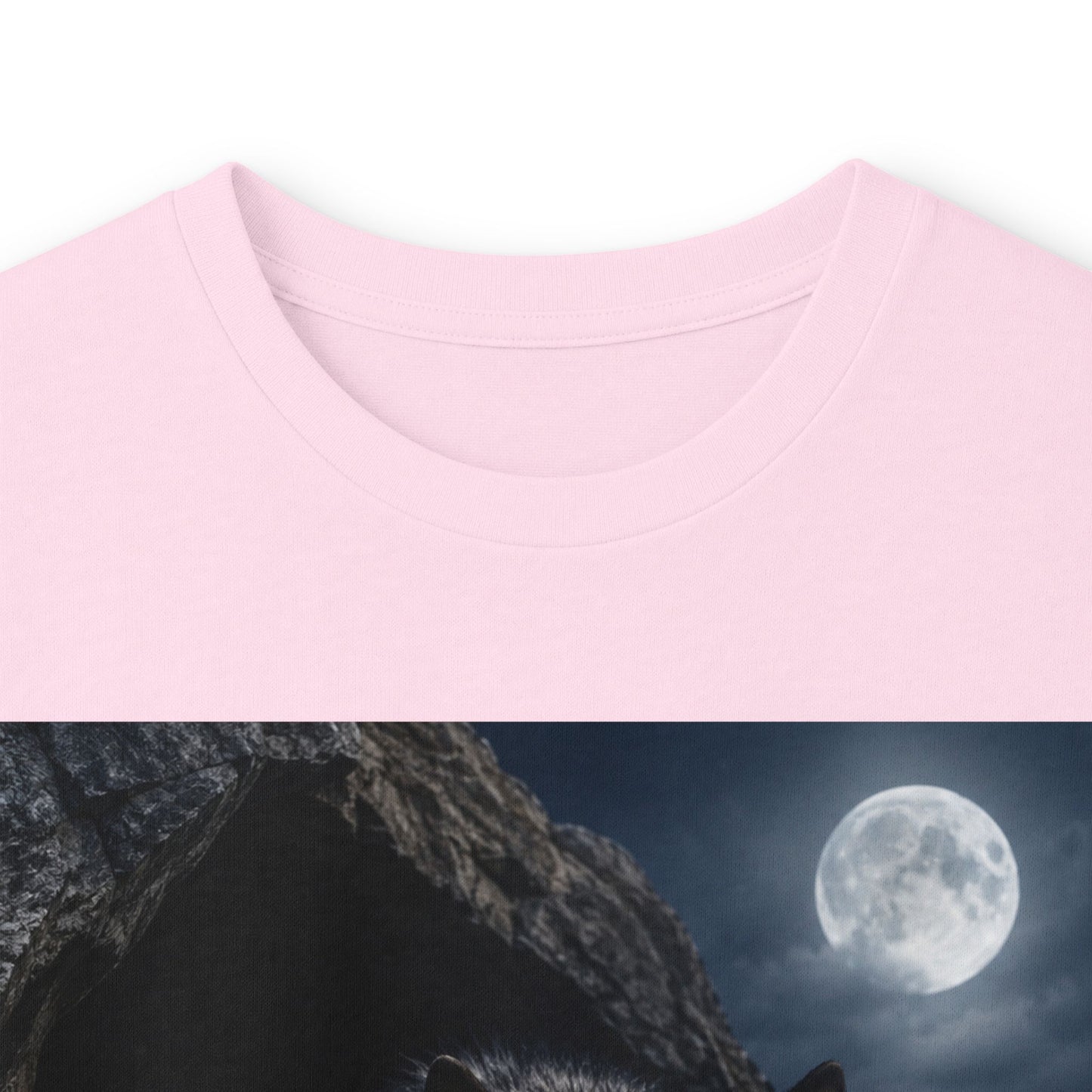 Wolf Moon Long Sleeve Tee — Realistic Wolf Night Graphic