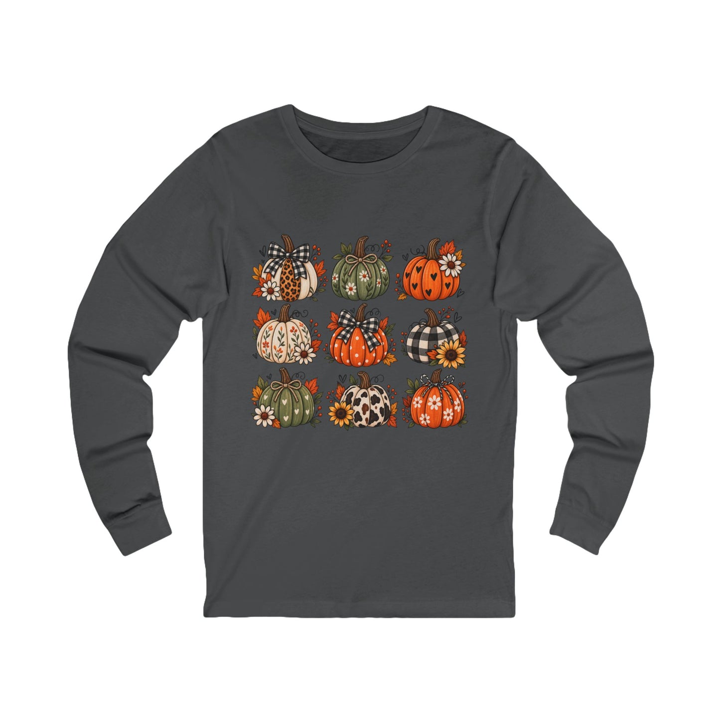 Autumn Patchwork Pumpkins Long Sleeve Tee