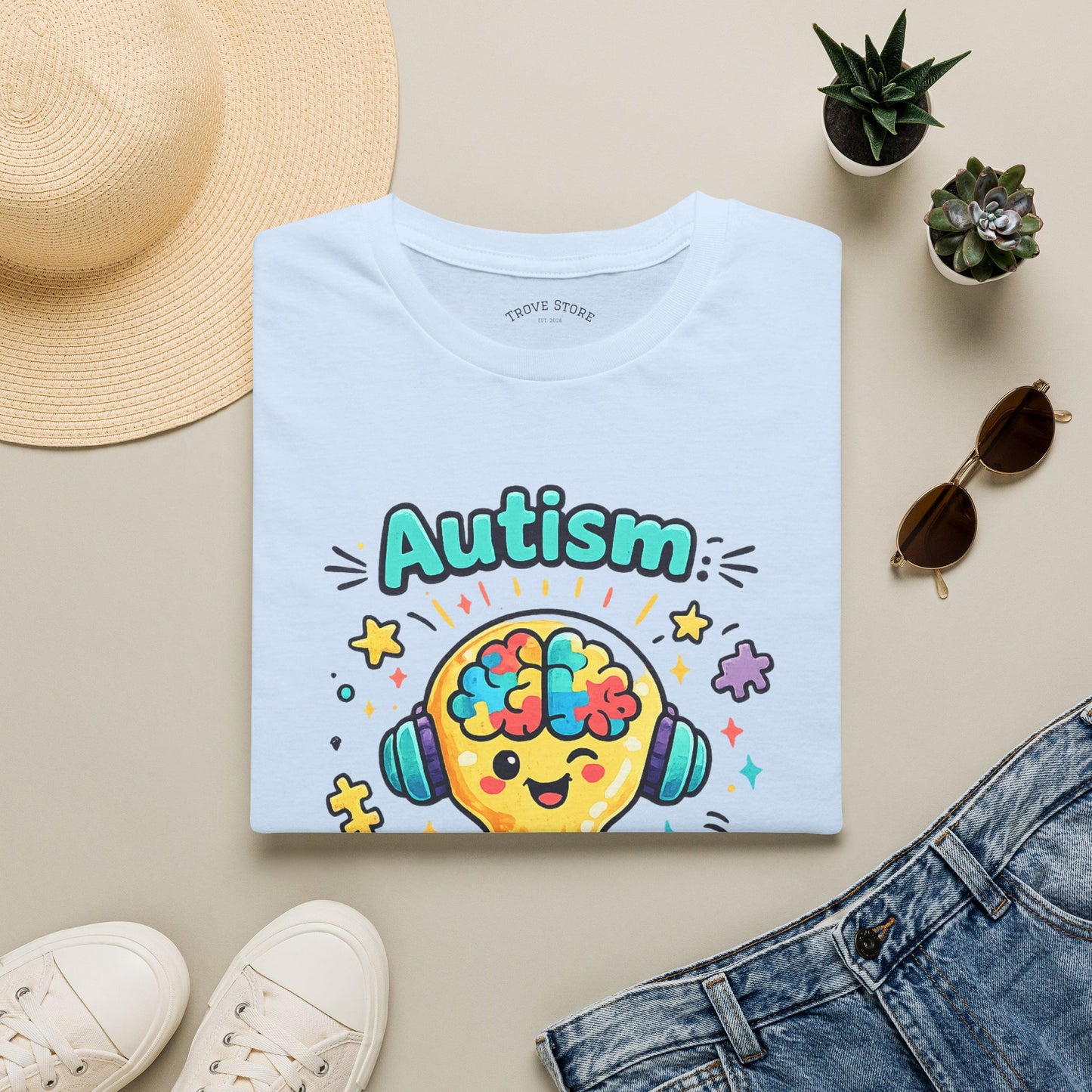 Autism Awareness T-Shirt — Cute 'Loading Genius' Puzzle Lightbulb Design