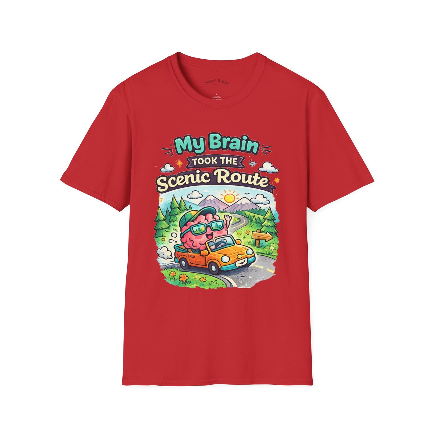 Scenic Route T-Shirt — "My Brain Took the Scenic Route" Road Trip Tee