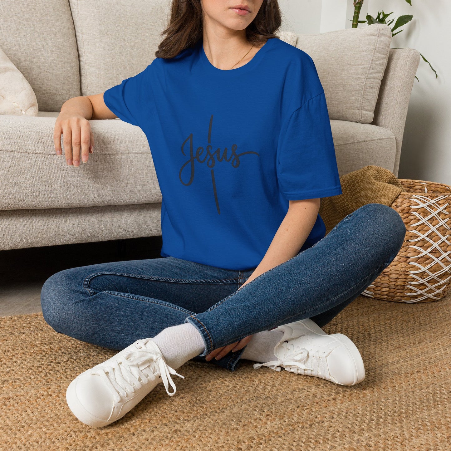 Jesus Script Cross T-Shirt — Faith Christian Tee