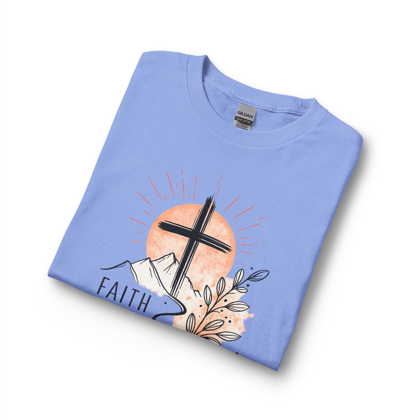 Faith Over Fear Long Sleeve Tee — Christian Cross Mountain Design