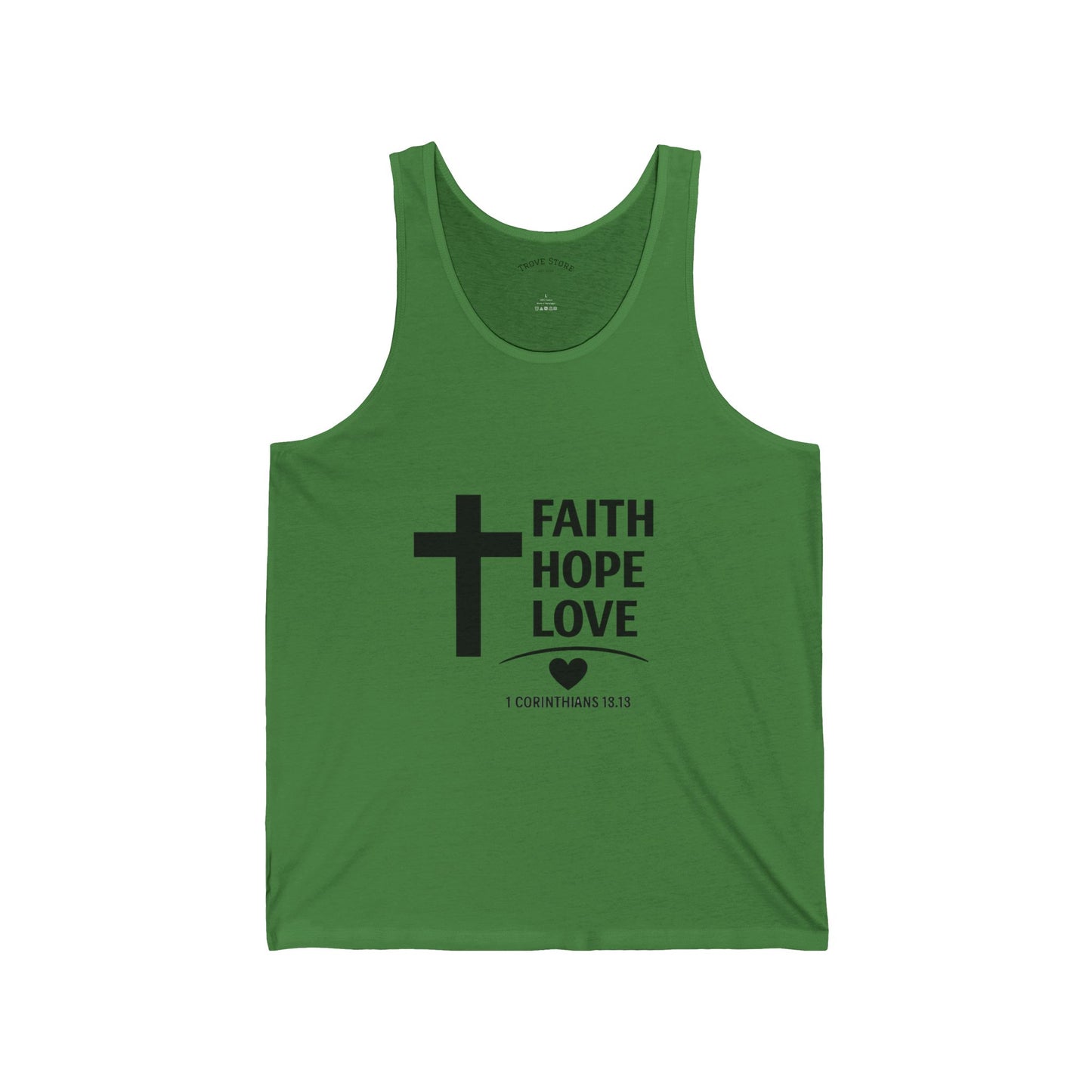 Faith Hope Love Tank Top — Christian Cross Scripture 1 Corinthians 13:13 Spiritual Graphic Tank