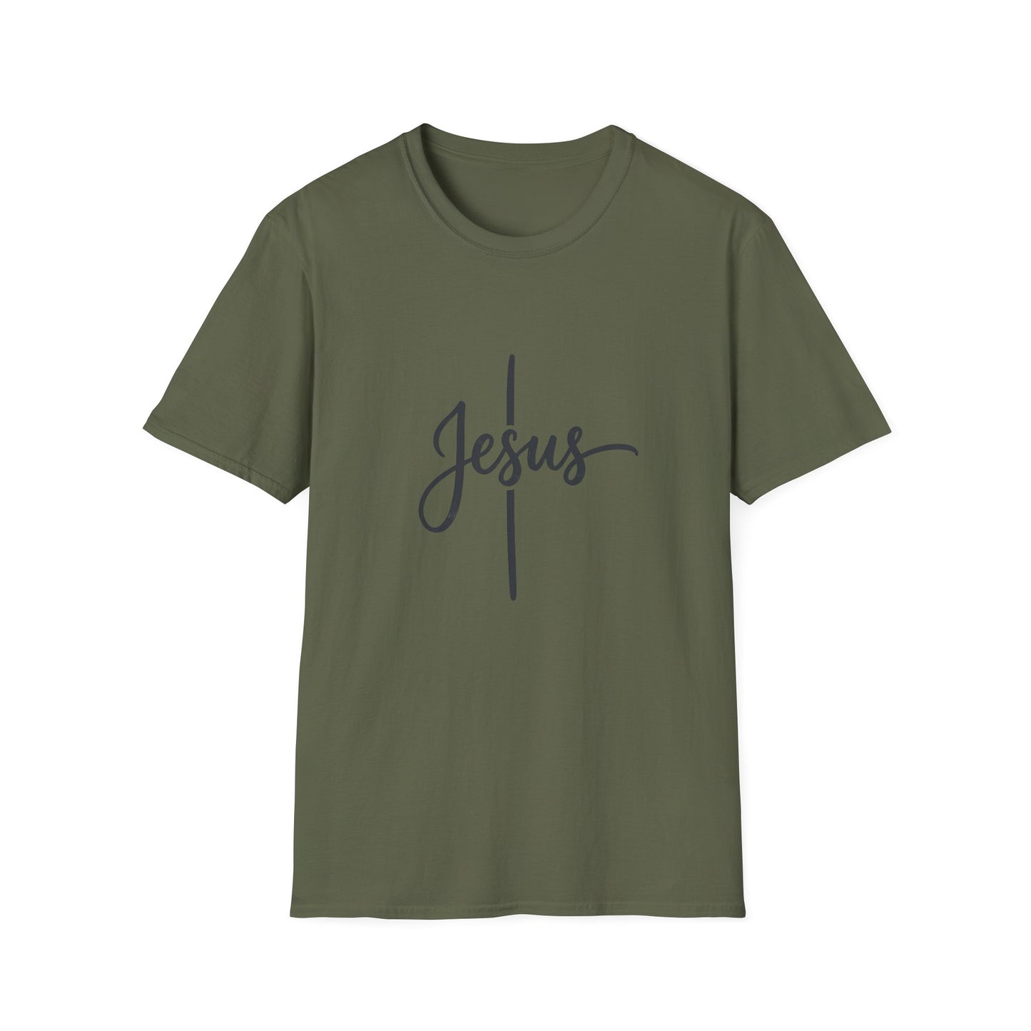 Jesus Script Cross T-Shirt — Faith Christian Tee