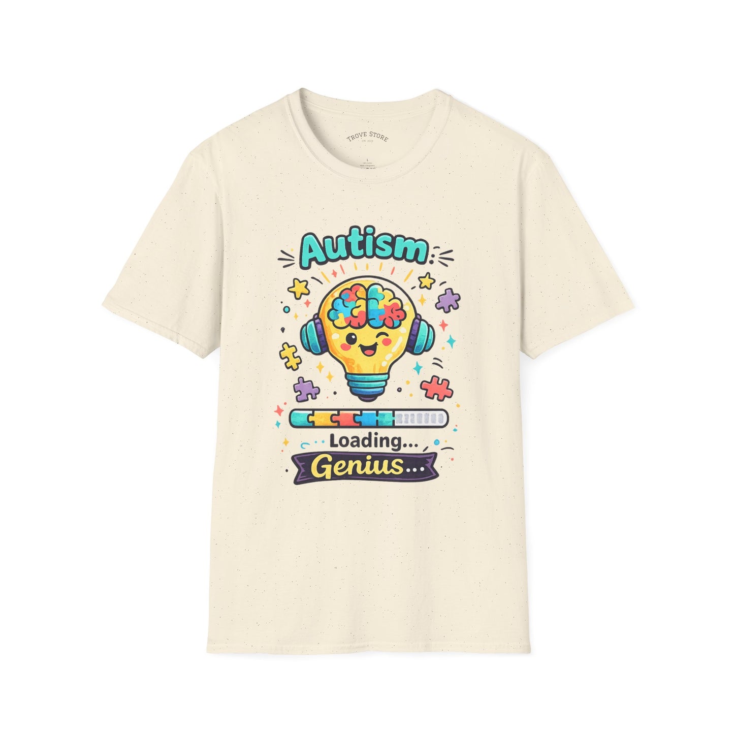 Autism Awareness T-Shirt — Cute 'Loading Genius' Puzzle Lightbulb Design
