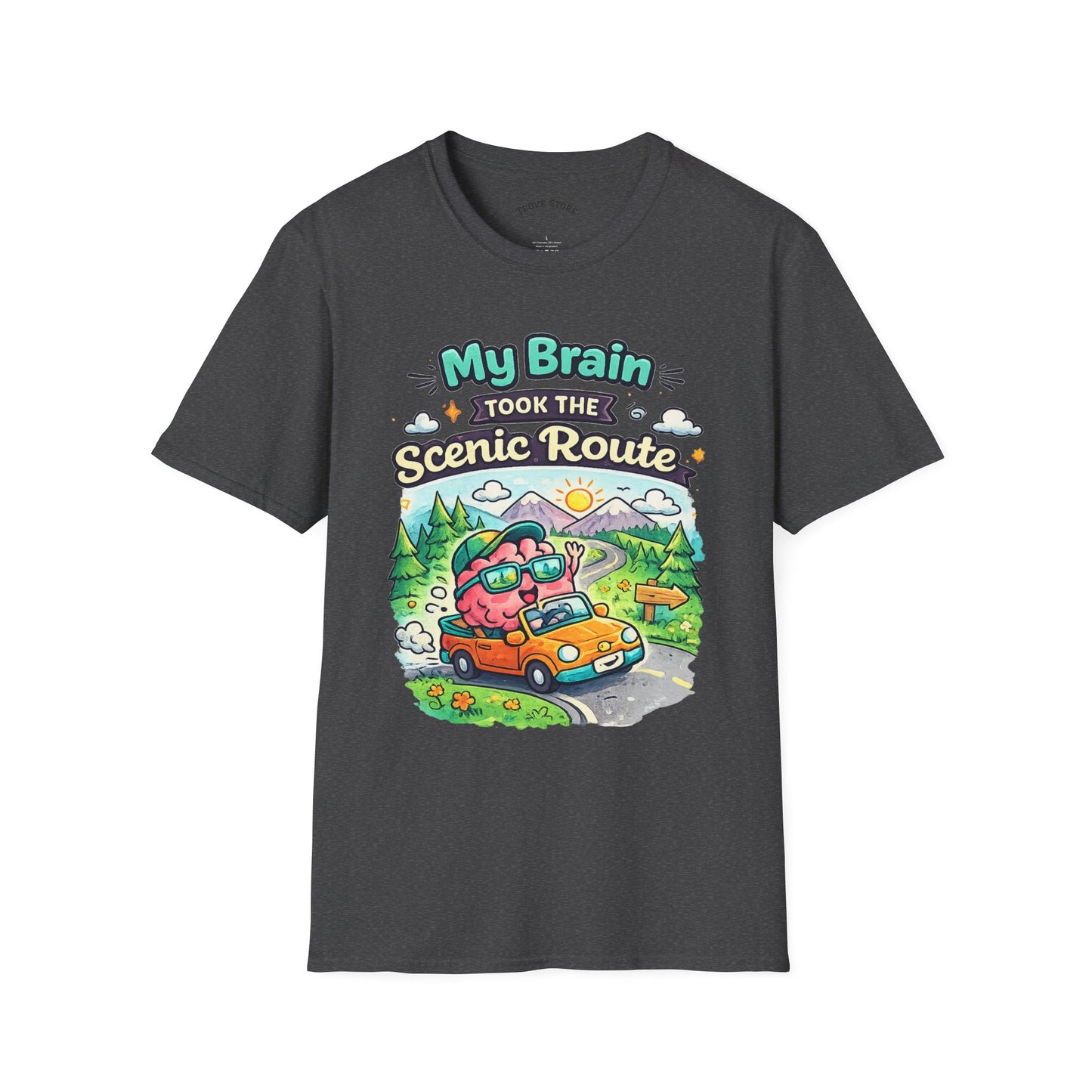 Scenic Route T-Shirt — "My Brain Took the Scenic Route" Road Trip Tee