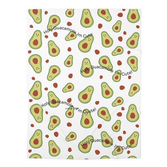 Avocado Baby Swaddle Blanket – "Holy Guacamole I’m Cute" Cute Avocado Pattern Newborn Wrap