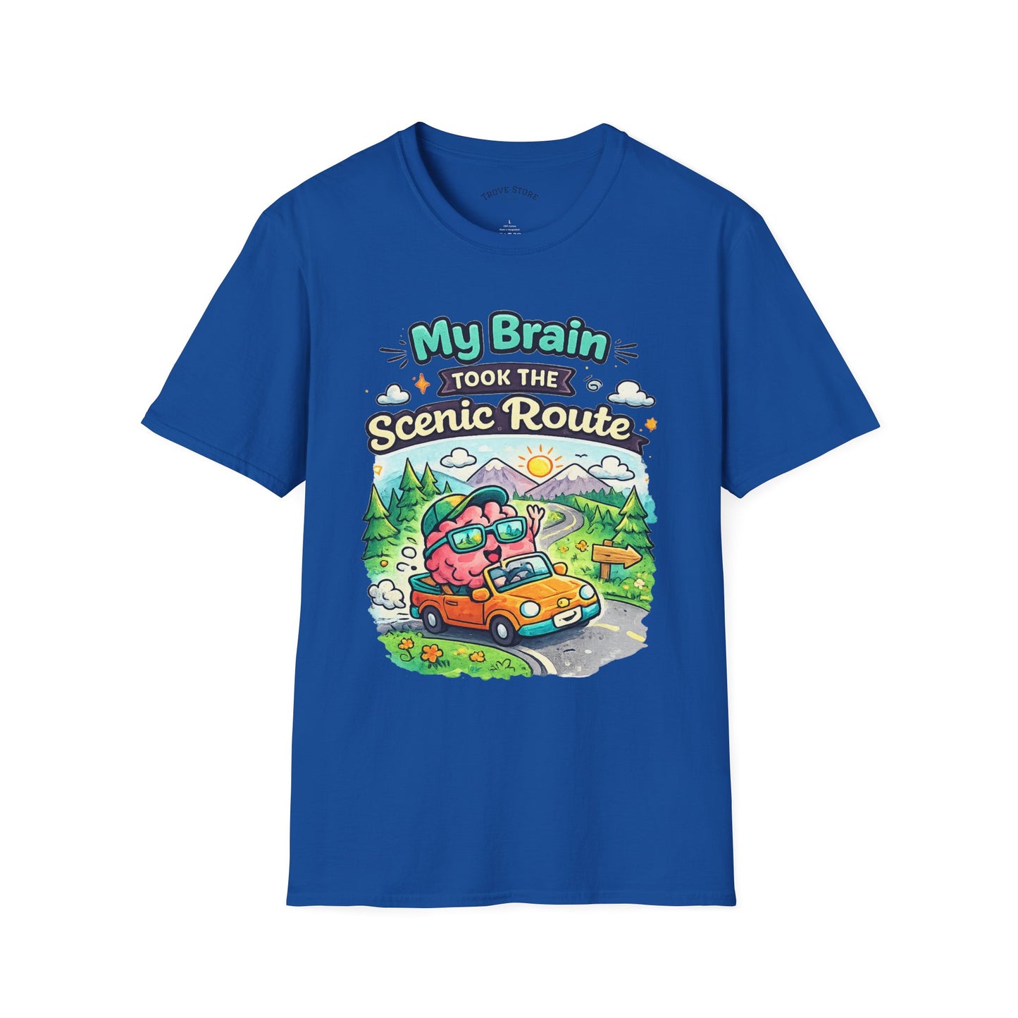 Scenic Route T-Shirt — "My Brain Took the Scenic Route" Road Trip Tee