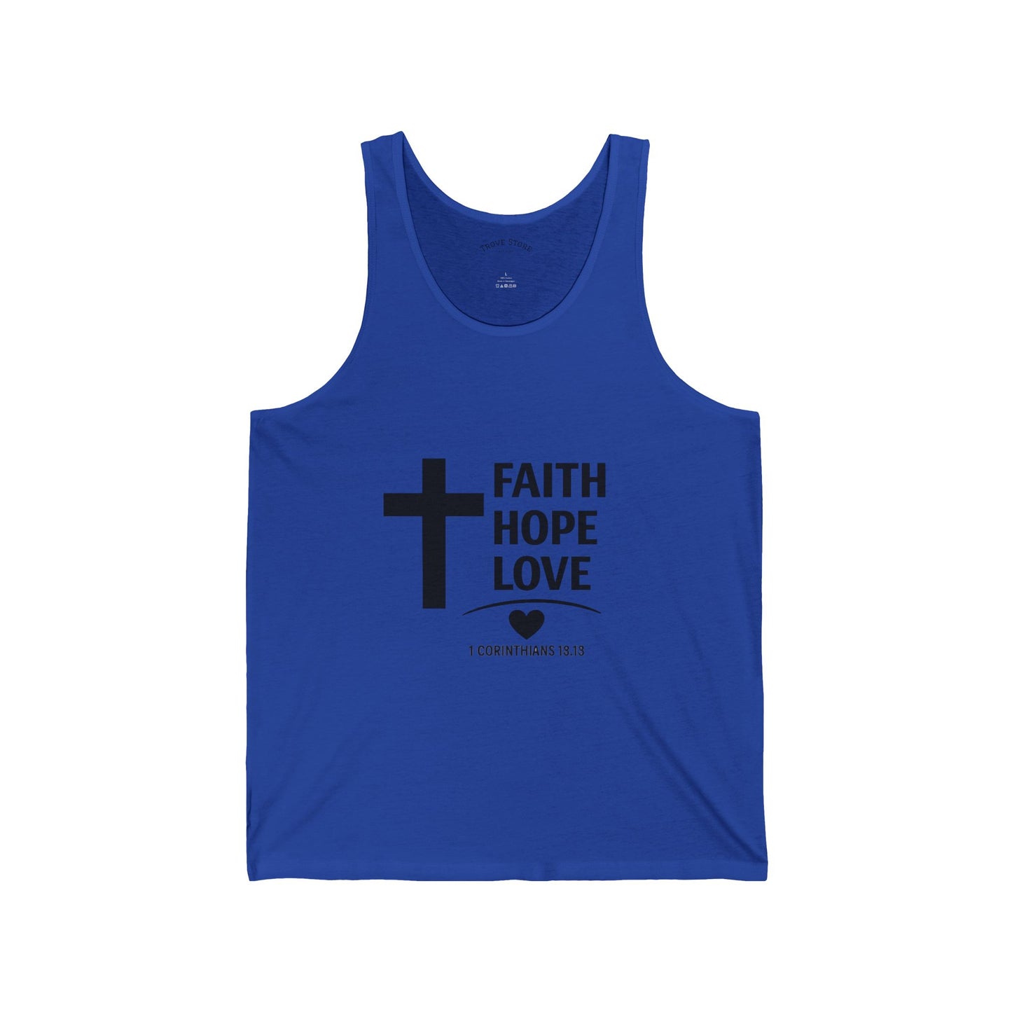 Faith Hope Love Tank Top — Christian Cross Scripture 1 Corinthians 13:13 Spiritual Graphic Tank