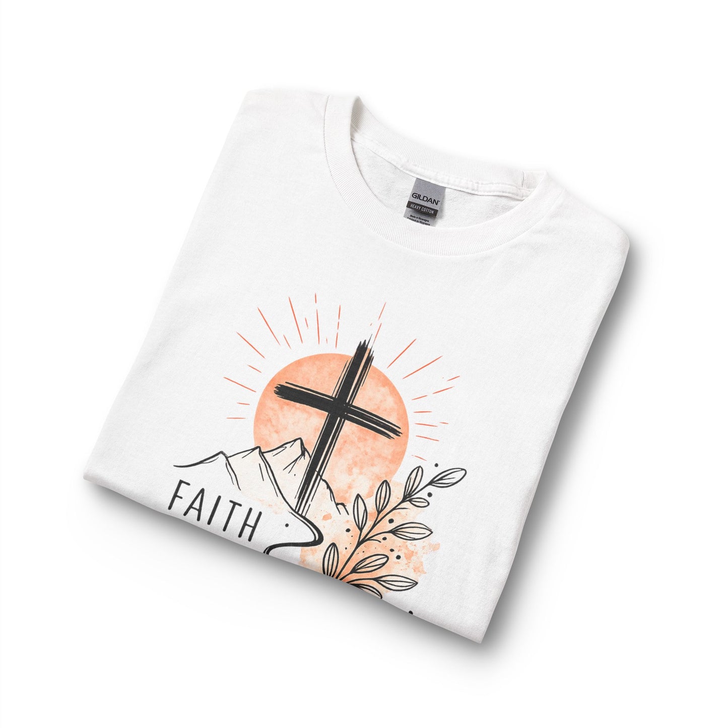 Faith Over Fear Long Sleeve Tee — Christian Cross Mountain Design