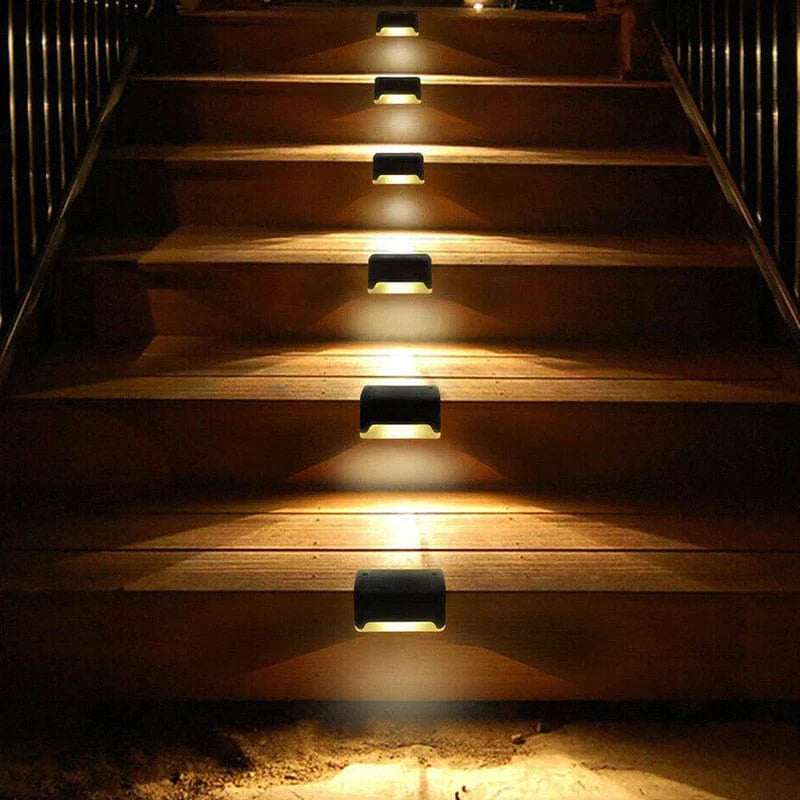 Solar Stair Lights : Auto Light Up In The Dark